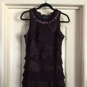 Lovely Ruffled plum Party dress